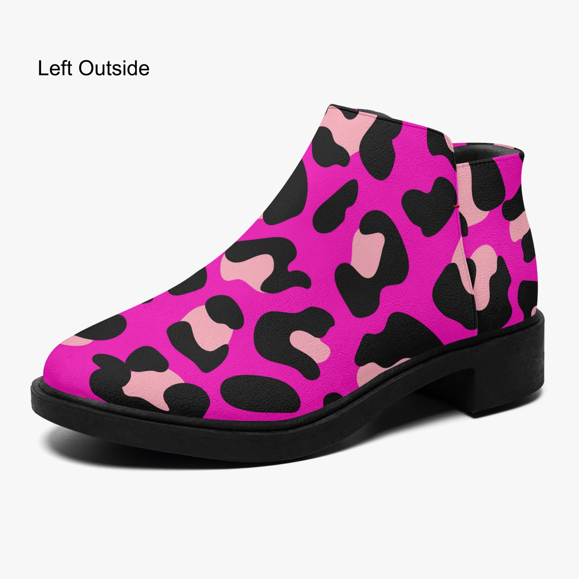 Pink Leopard elegante Reißverschluss-Stiefeletten Stiefeletten JLR Design