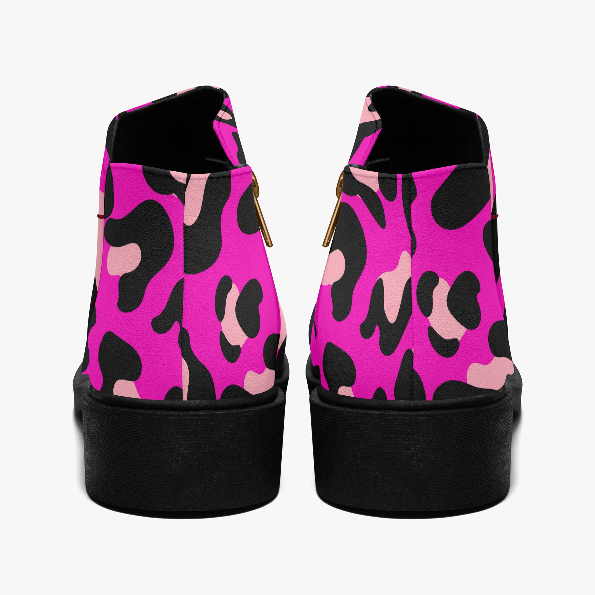 Pink Leopard elegante Reißverschluss-Stiefeletten Stiefeletten JLR Design