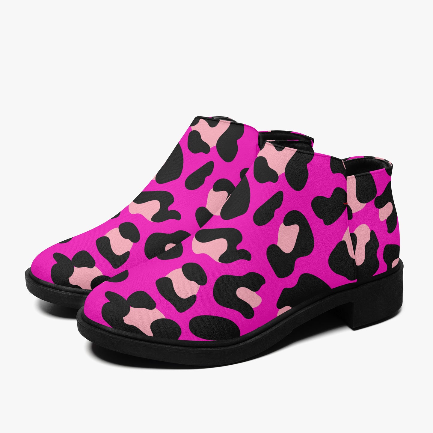 Pink Leopard elegante Reißverschluss-Stiefeletten Stiefeletten JLR Design