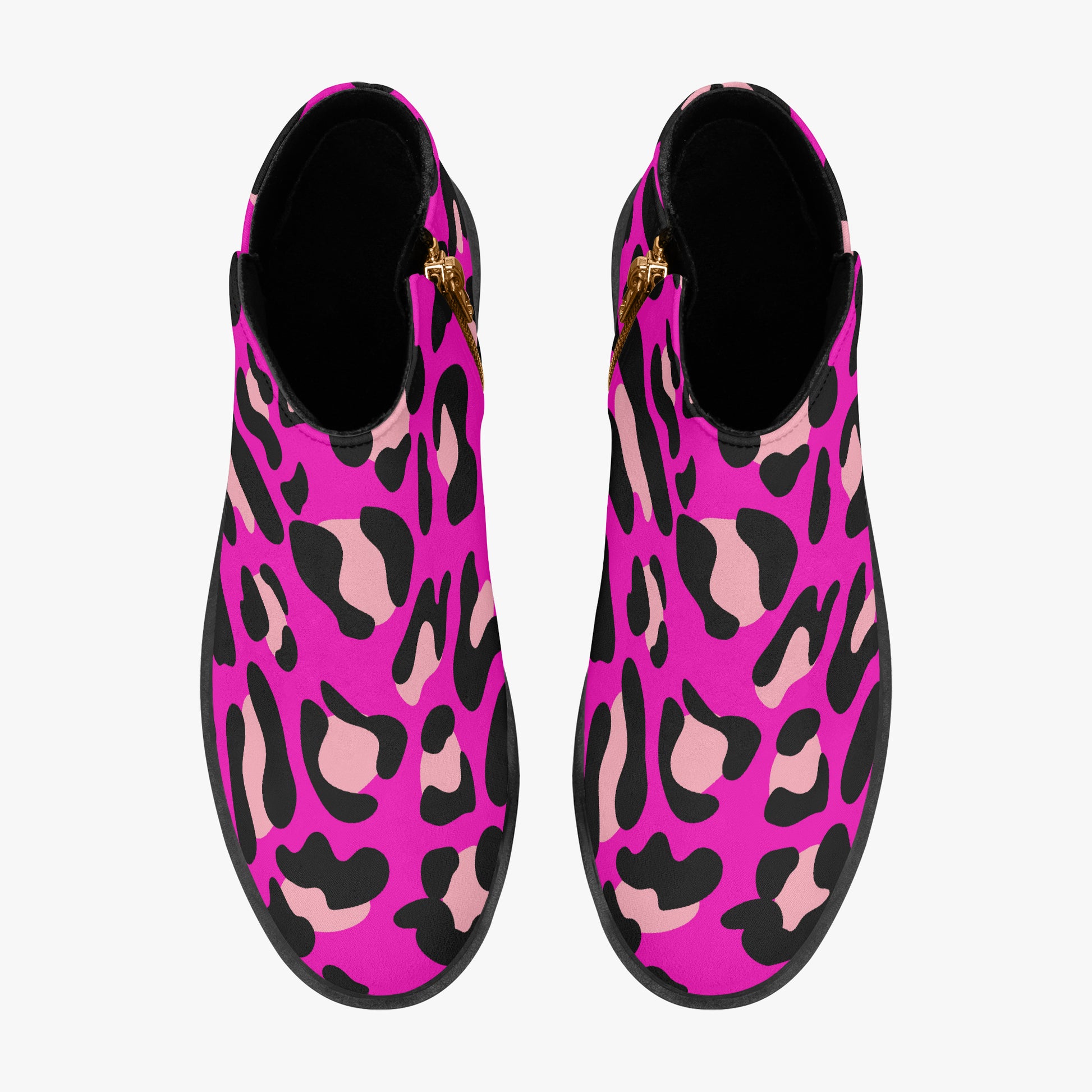 Pink Leopard elegante Reißverschluss-Stiefeletten Stiefeletten JLR Design