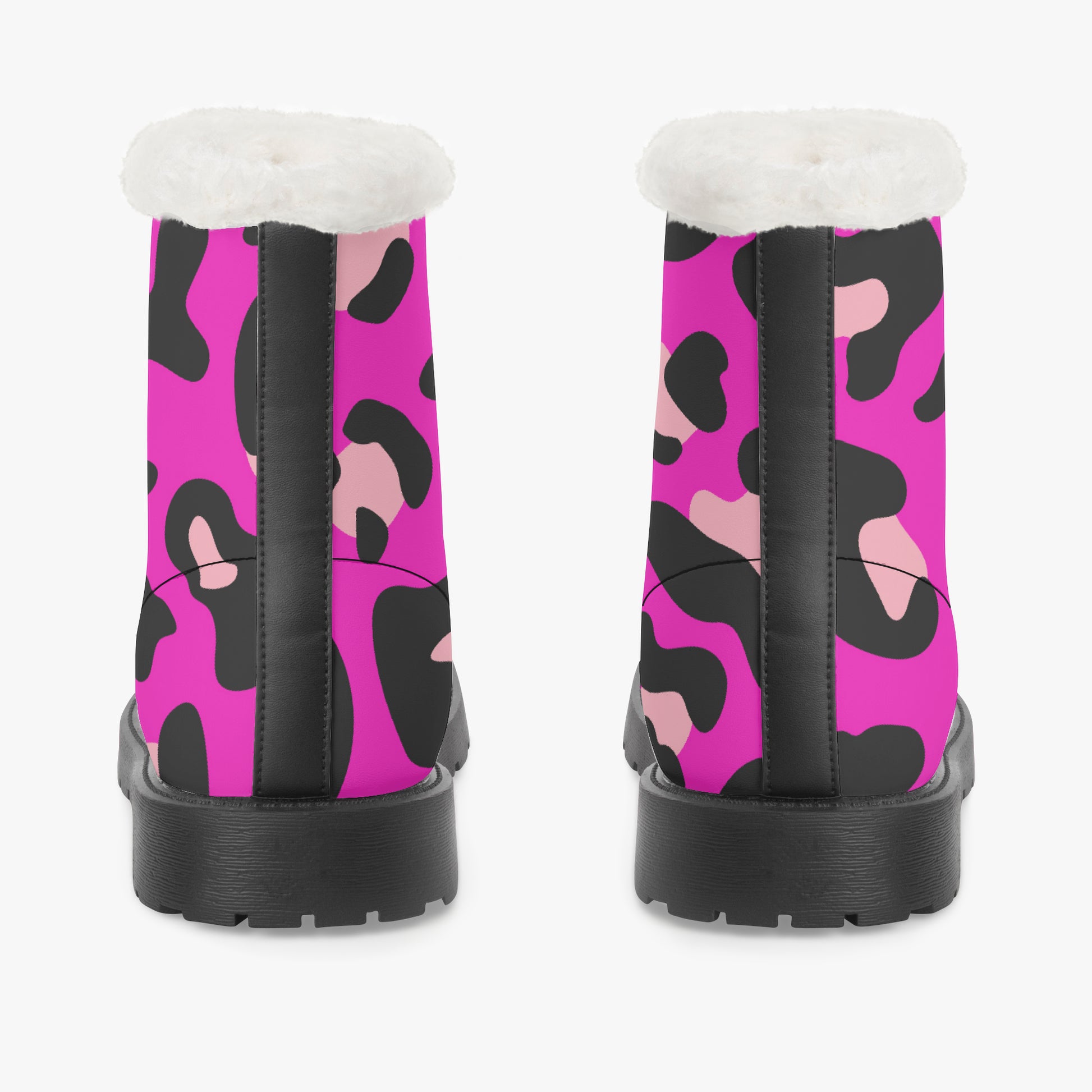 Pink Leopard Faux Fur Leder Boots Boots JLR Design