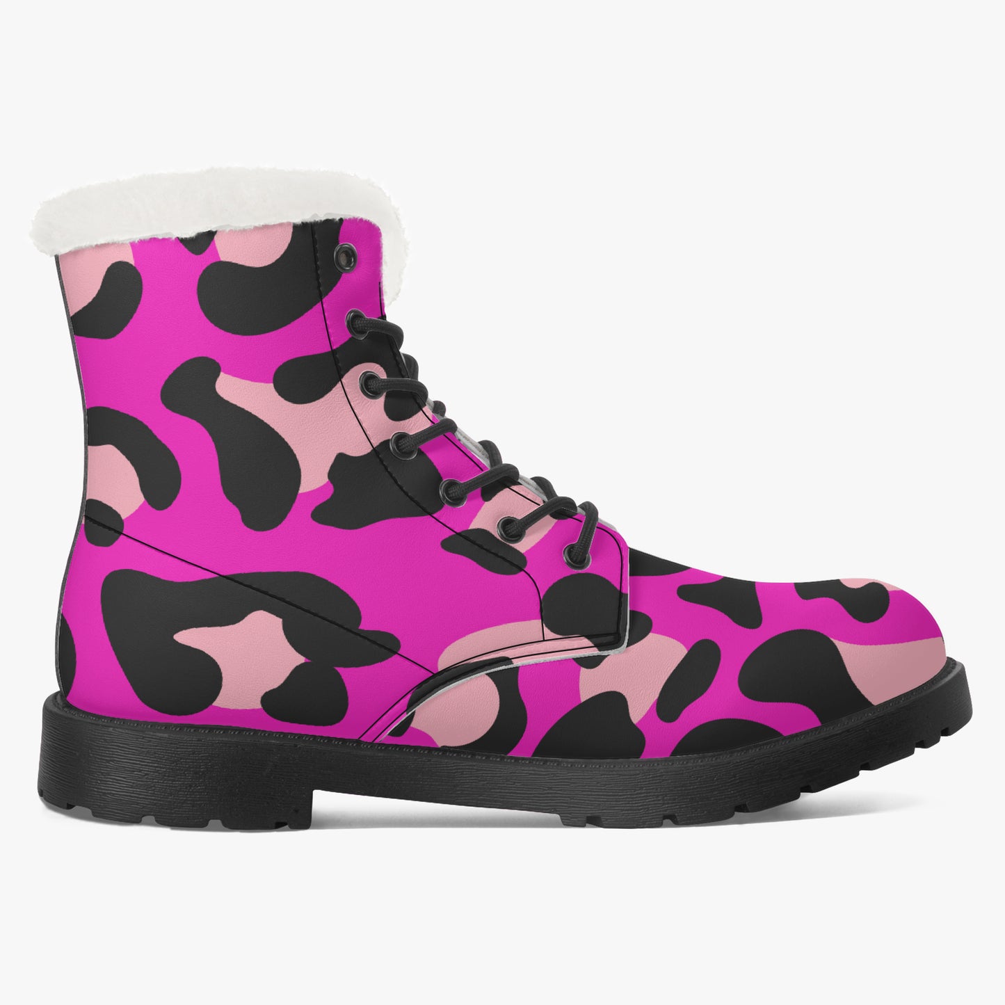 Pink Leopard Faux Fur Leder Boots Boots JLR Design