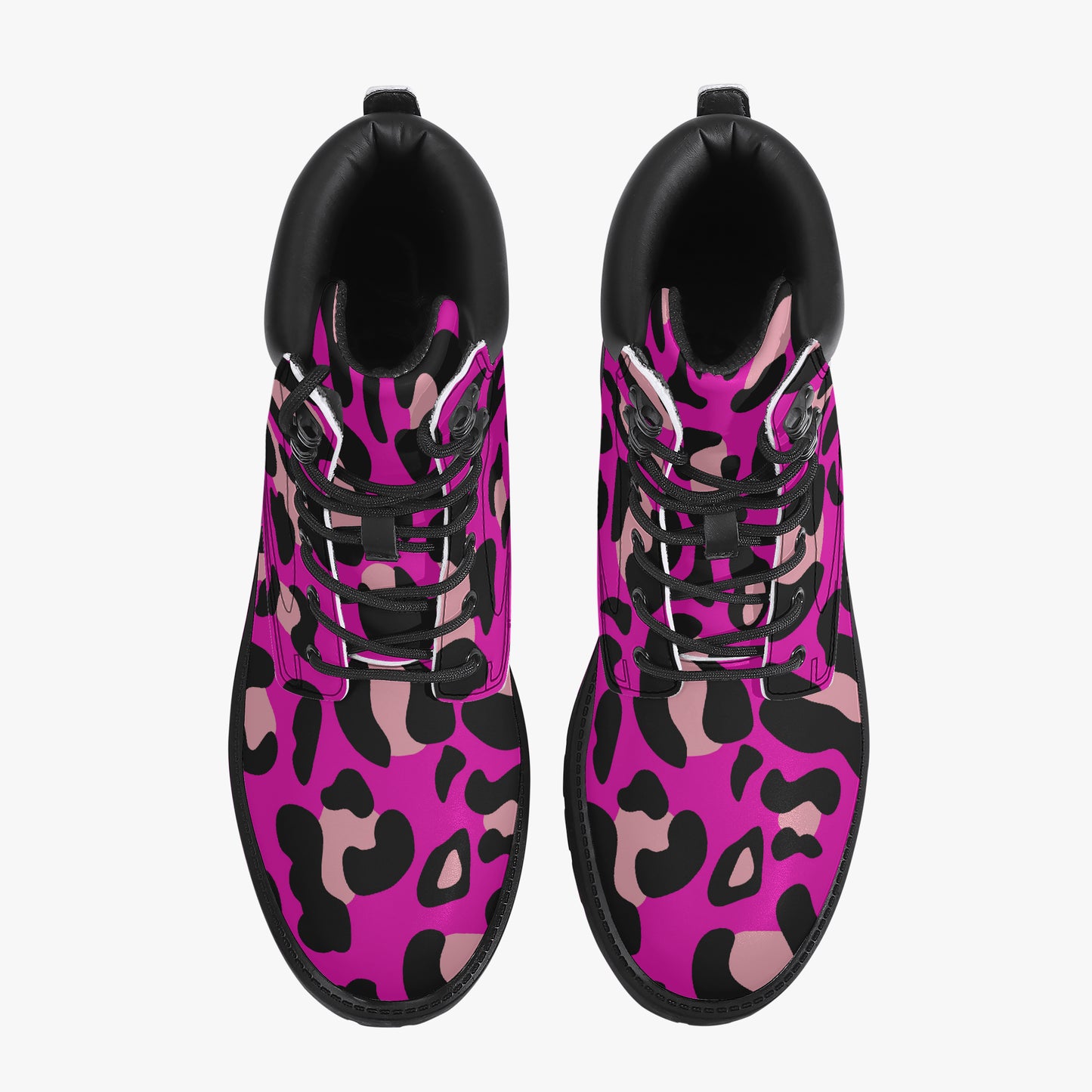 Pink Leopard Leder Boots | Stylische und Warme Winterstiefel Boots JLR Design