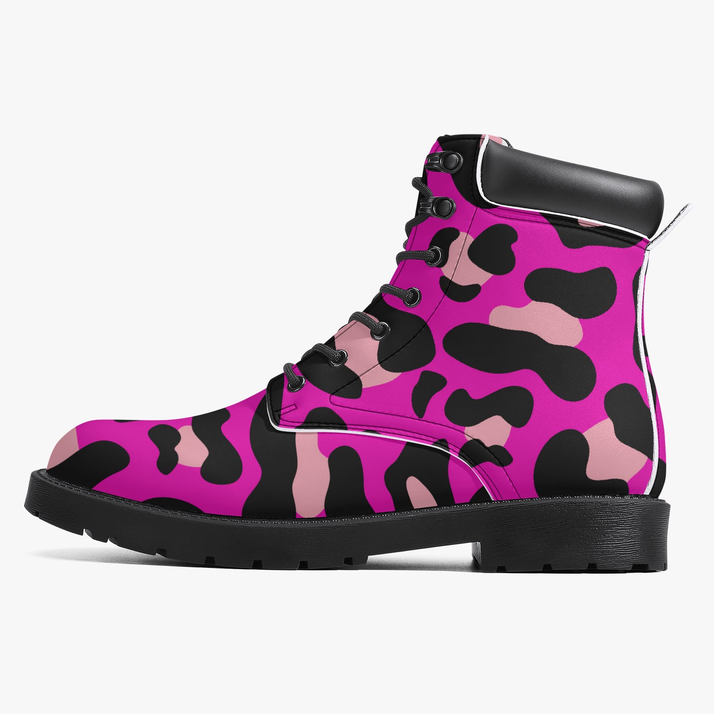 Pink Leopard Leder Boots | Stylische und Warme Winterstiefel Boots JLR Design