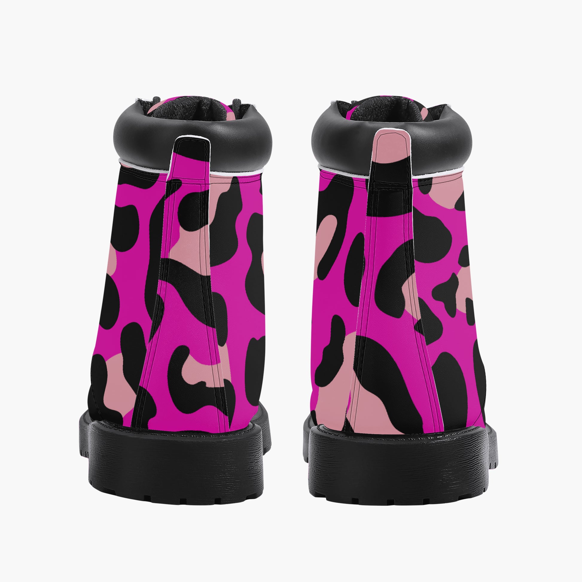 Pink Leopard Leder Boots | Stylische und Warme Winterstiefel Boots JLR Design