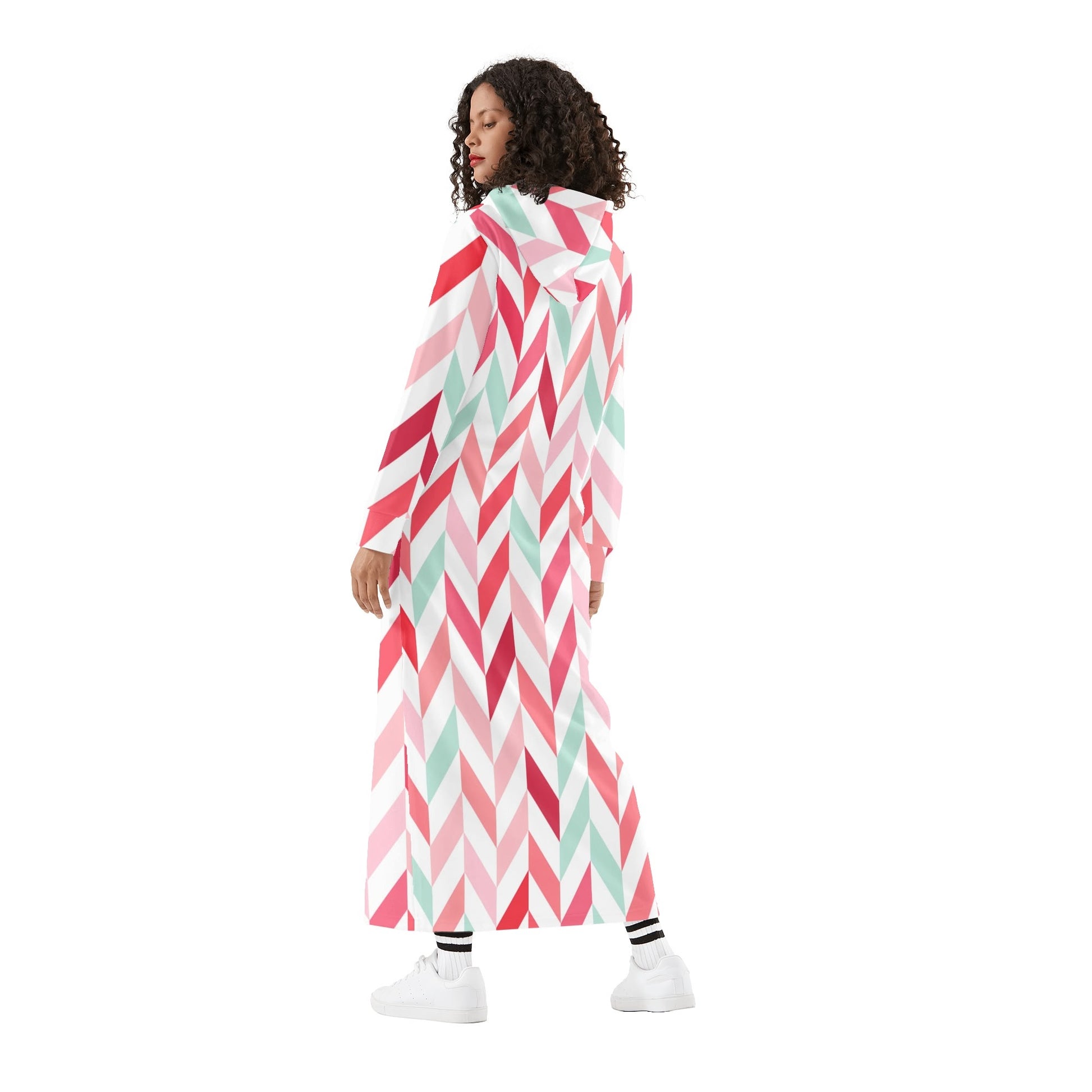 Pink Lines bequemes leichtes Hoodie Kleid Hoodiekleid JLR Design