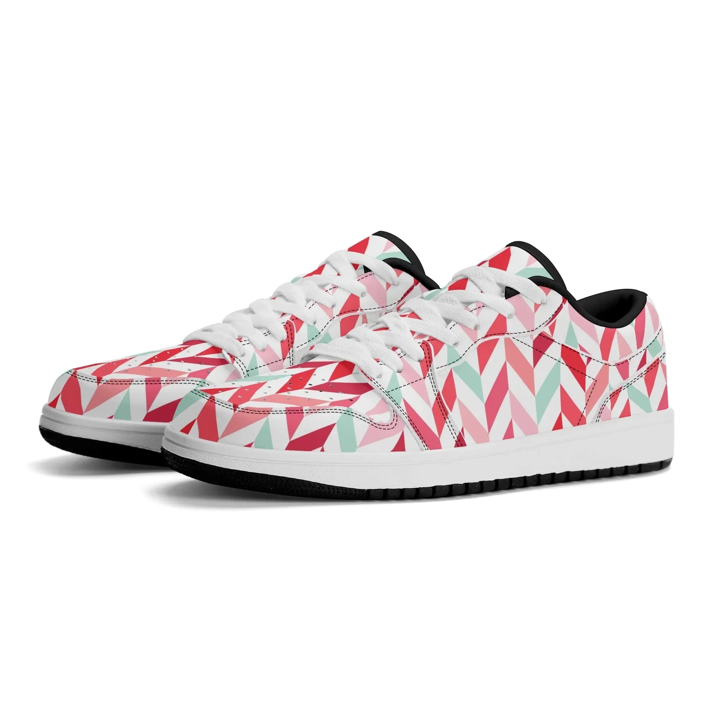 pink-lines-low-top-leder-sneaker-fur-damen-sneaker-jlr-design-61296 - JLR Design