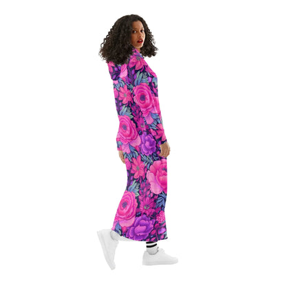 pink-rose-bequemes-leichtes-hoodie-kleid-hoodiekleid-jlr-design-92746 - JLR Design