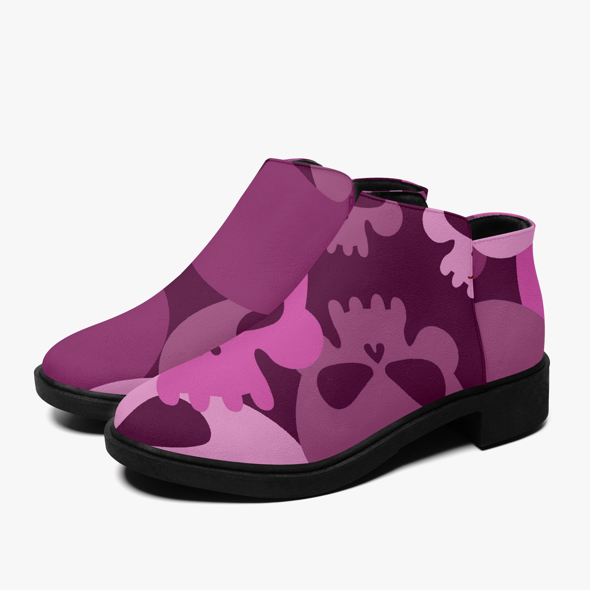 Pink Skull elegante Reißverschluss-Stiefeletten Stiefeletten JLR Design