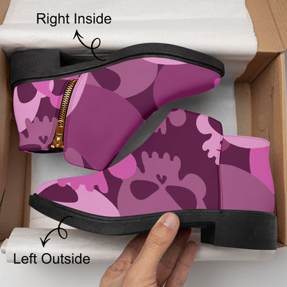 Pink Skull elegante Reißverschluss-Stiefeletten Stiefeletten JLR Design