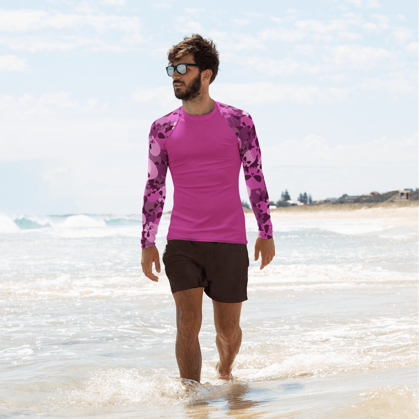 Pink Skull Herren Rash Guard Rash Guard JLR Design