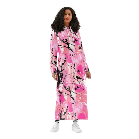 pink-splash-bequemes-leichtes-hoodie-kleid-hoodiekleid-jlr-design-30608 - JLR Design