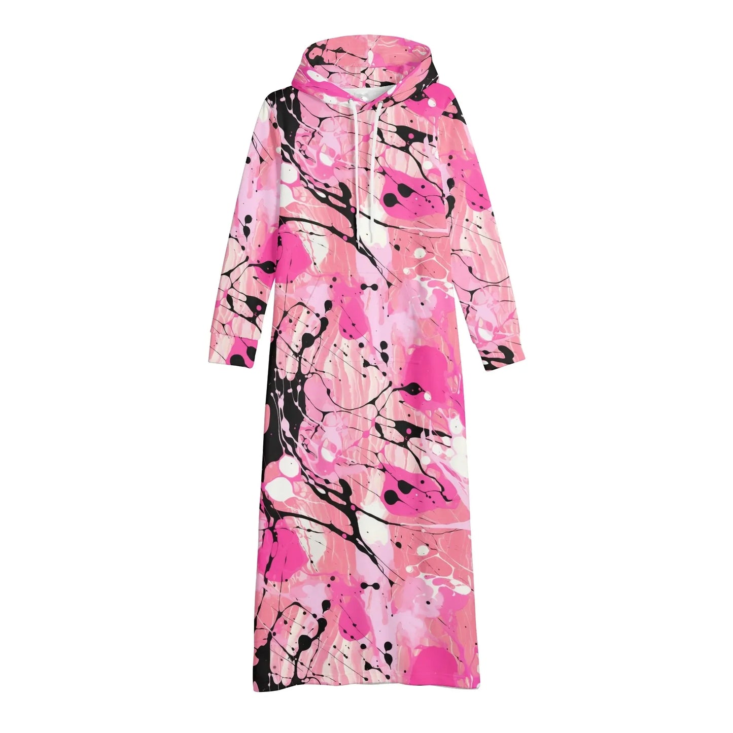 pink-splash-bequemes-leichtes-hoodie-kleid-hoodiekleid-jlr-design-66829 - JLR Design