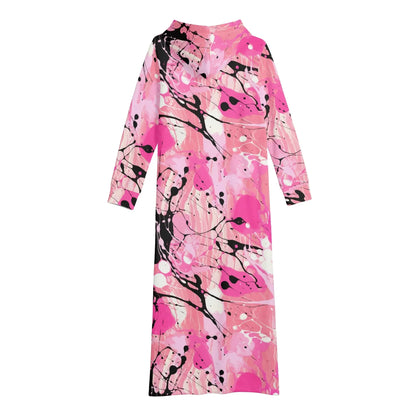 pink-splash-bequemes-leichtes-hoodie-kleid-hoodiekleid-jlr-design-74095 - JLR Design
