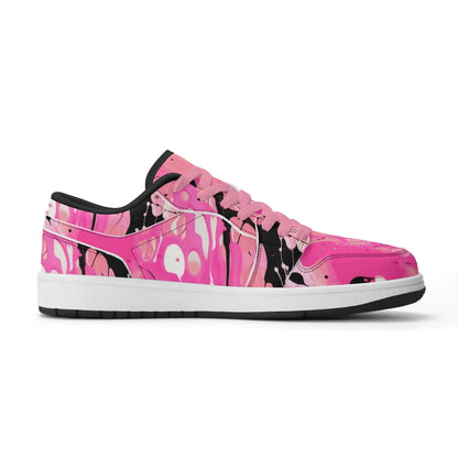 pink-splash-low-top-leder-sneaker-fur-damen-sneaker-jlr-design-27479 - JLR Design