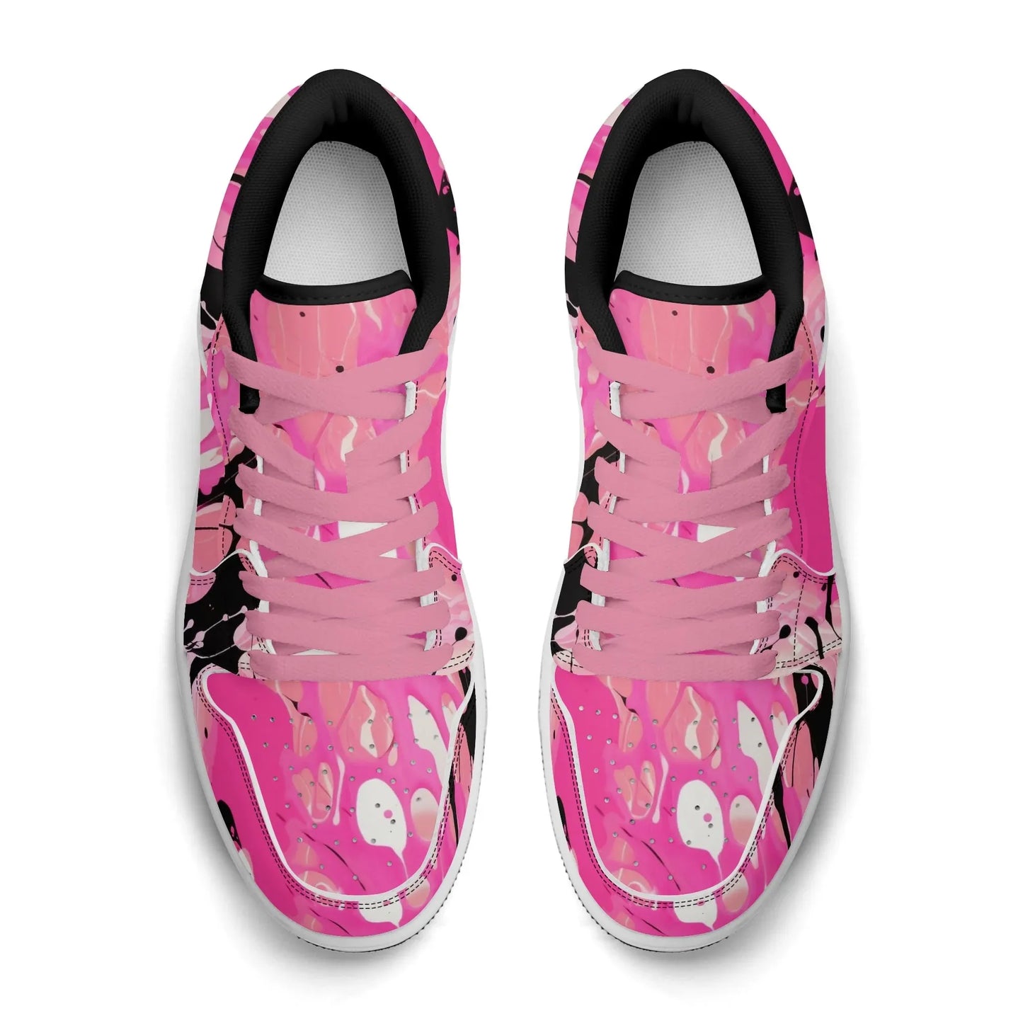 pink-splash-low-top-leder-sneaker-fur-damen-sneaker-jlr-design-96908 - JLR Design