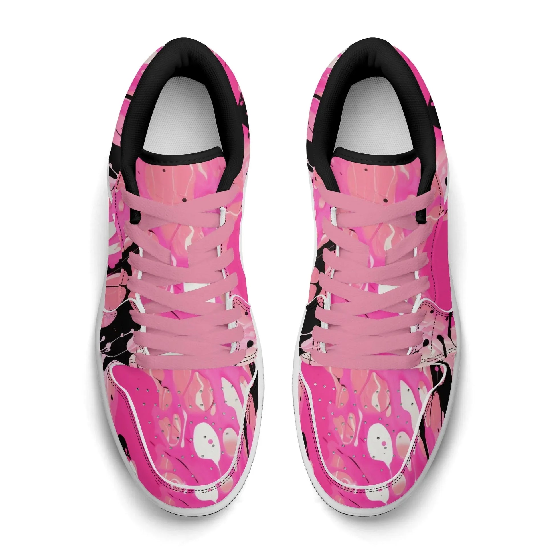 pink-splash-low-top-leder-sneaker-fur-damen-sneaker-jlr-design-96908 - JLR Design
