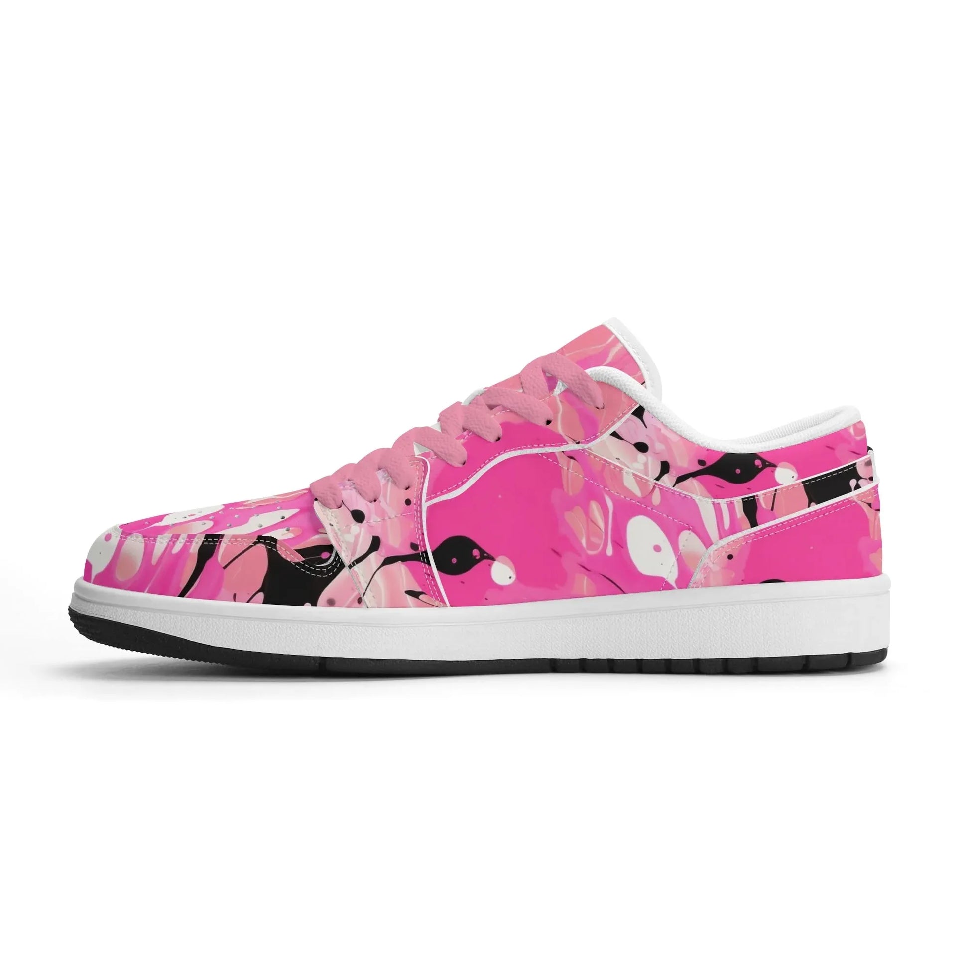 pink-splash-low-top-leder-sneaker-fur-damen-sneaker-jlr-design-52668 - JLR Design