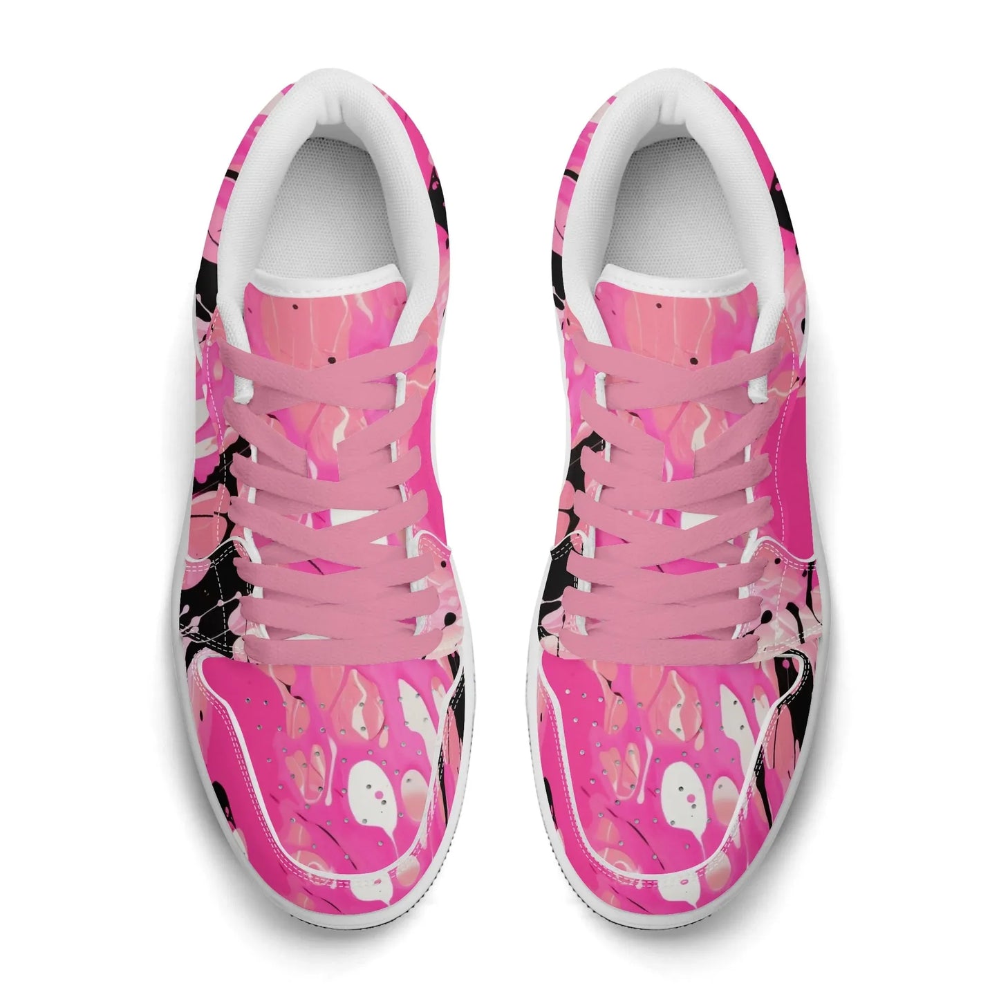 pink-splash-low-top-leder-sneaker-fur-damen-sneaker-jlr-design-27947 - JLR Design