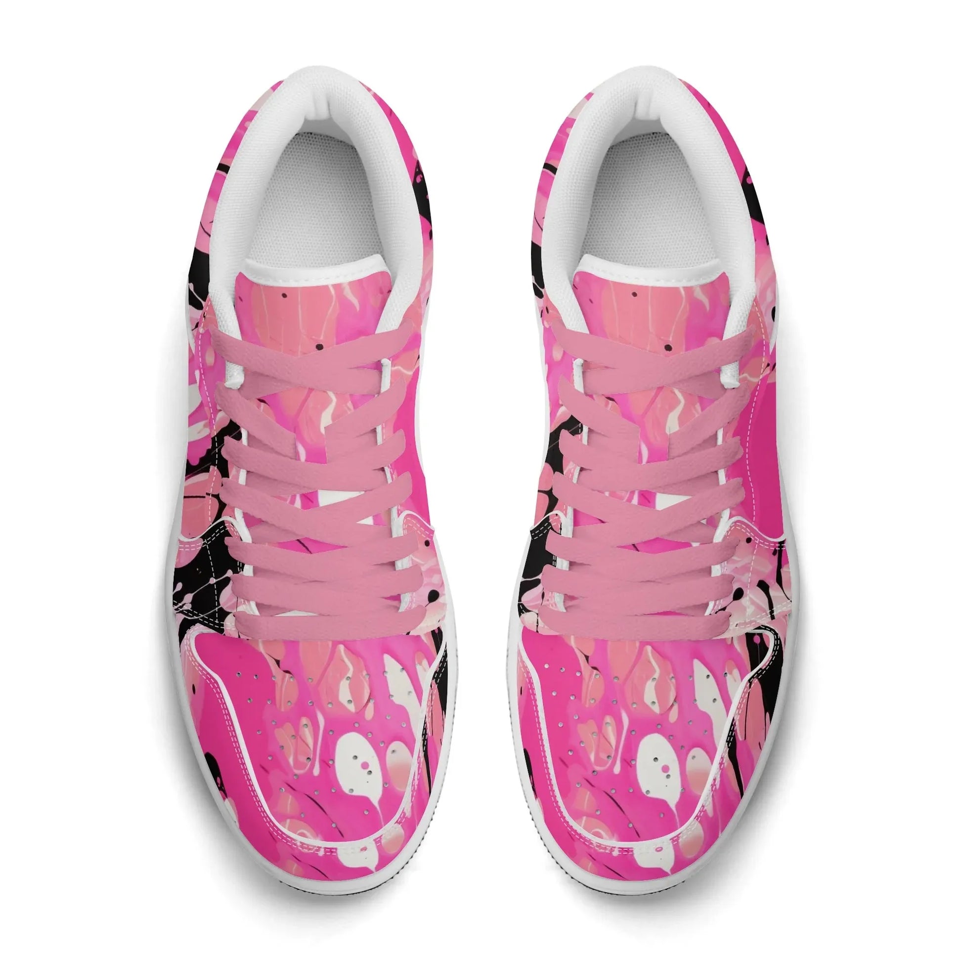pink-splash-low-top-leder-sneaker-fur-damen-sneaker-jlr-design-27947 - JLR Design