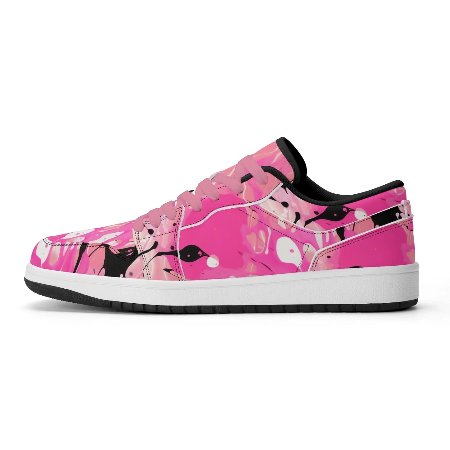 pink-splash-low-top-leder-sneaker-fur-damen-sneaker-jlr-design-13198 - JLR Design