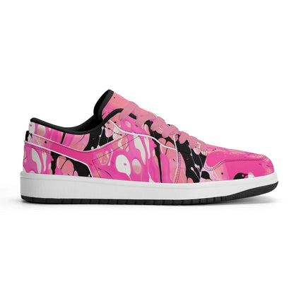 pink-splash-low-top-leder-sneaker-fur-herren-sneaker-jlr-design-97902 - JLR Design
