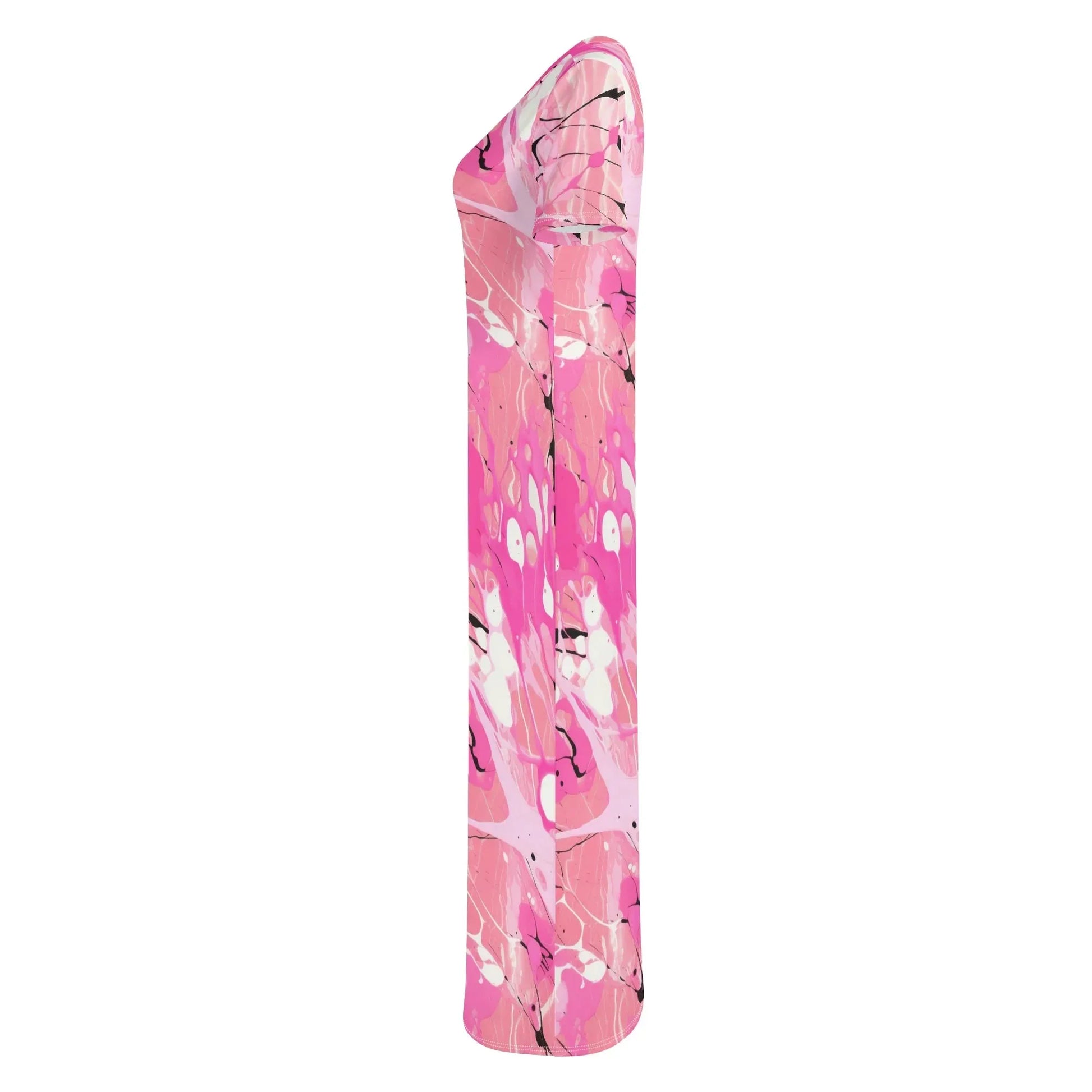 pink-splash-short-sleeve-long-dress-long-dress-jlr-design-10831 - JLR Design