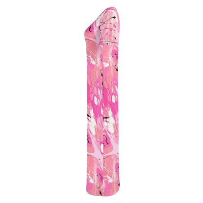 pink-splash-short-sleeve-long-dress-long-dress-jlr-design-10831 - JLR Design
