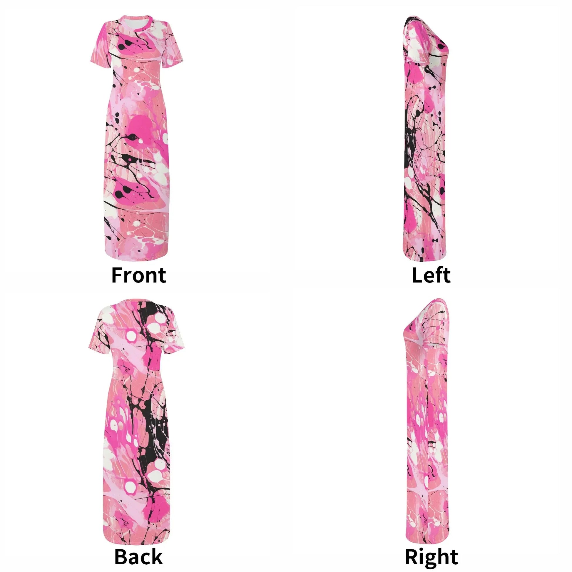 pink-splash-short-sleeve-long-dress-long-dress-jlr-design-80785 - JLR Design
