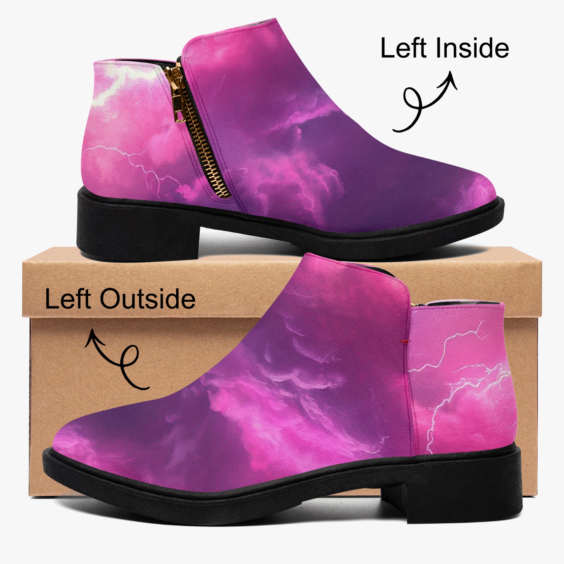 Pink Thunder elegante Reißverschluss-Stiefeletten Stiefeletten JLR Design