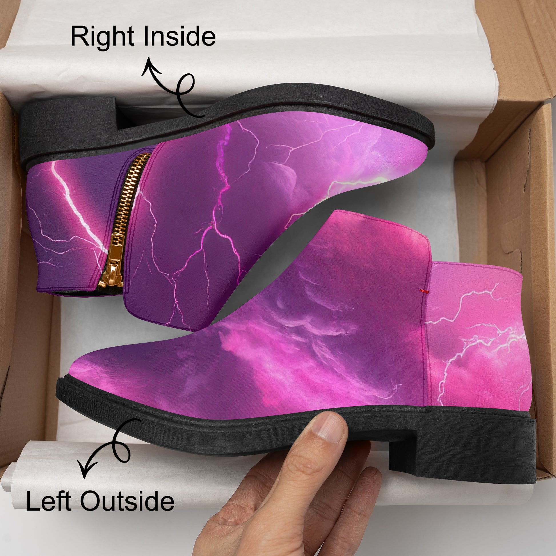 Pink Thunder elegante Reißverschluss-Stiefeletten Stiefeletten JLR Design