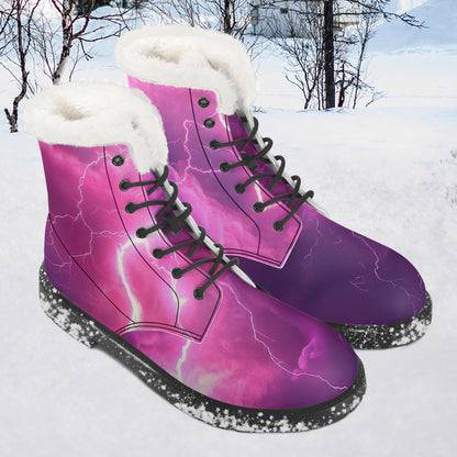 Pink Thunder Faux Fur Leder Boots Boots JLR Design