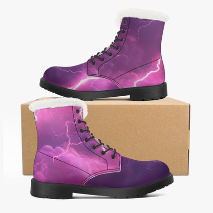 Pink Thunder Faux Fur Leder Boots Boots JLR Design