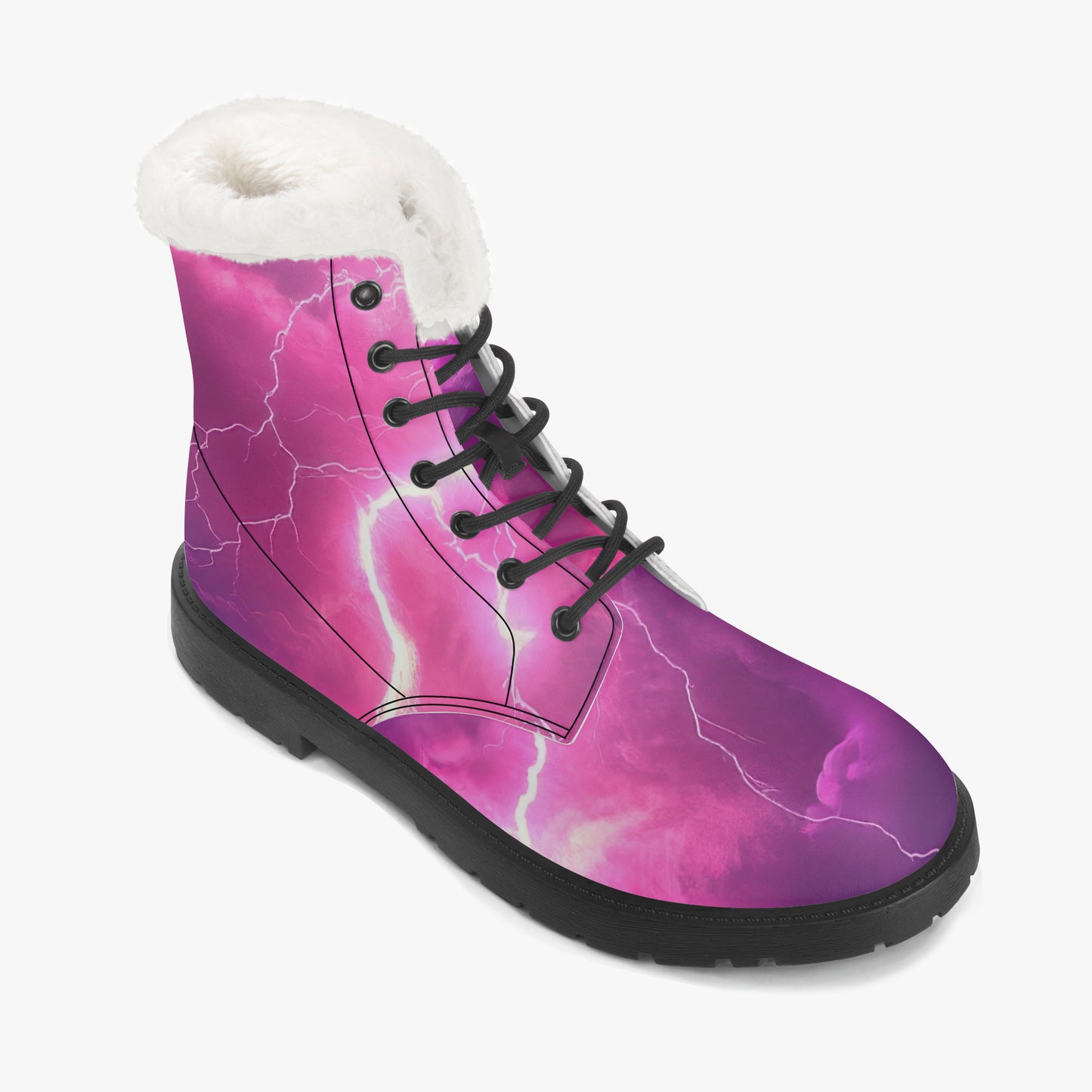 Pink Thunder Faux Fur Leder Boots Boots JLR Design