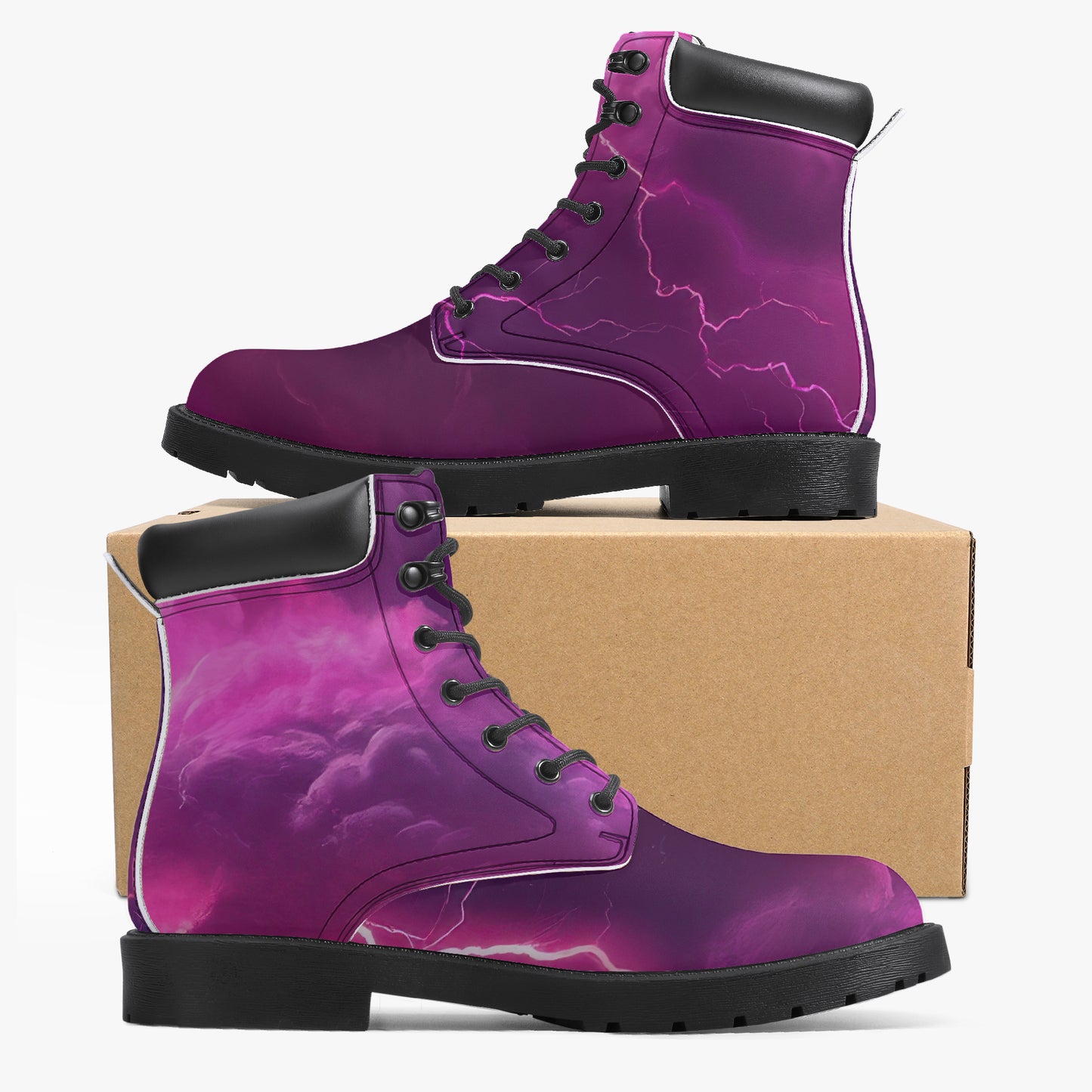 Pink Thunder Leder Boots | Stylische und Warme Winterstiefel Boots JLR Design