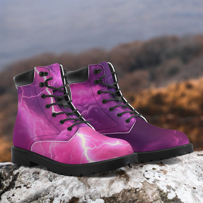 Pink Thunder Leder Boots | Stylische und Warme Winterstiefel Boots JLR Design