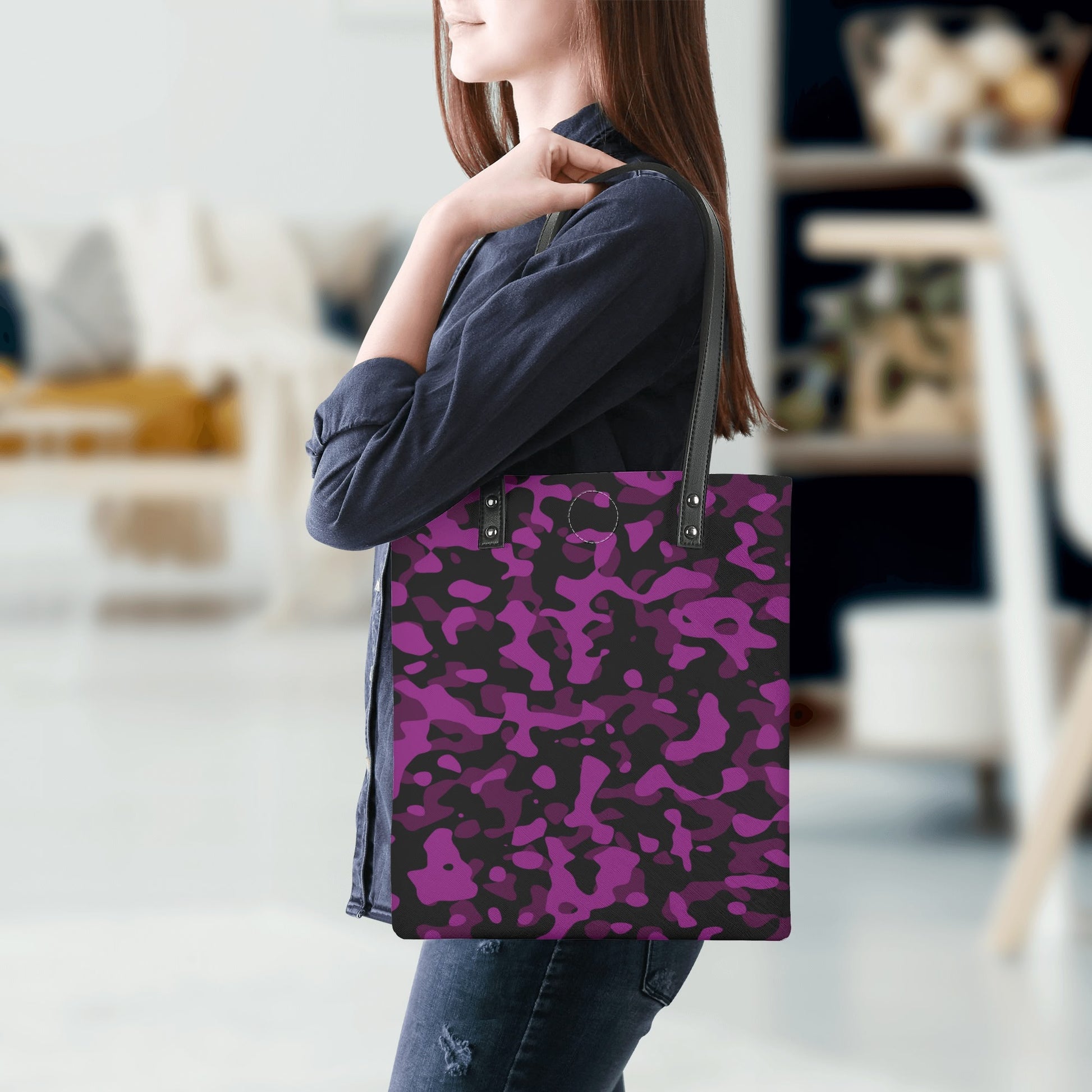 Pinke Camouflage PU Leder Handtasche Handtasche JLR Design