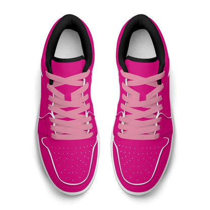 pinke-low-top-leder-sneaker-fur-damen-sneaker-jlr-design-28099 - JLR Design