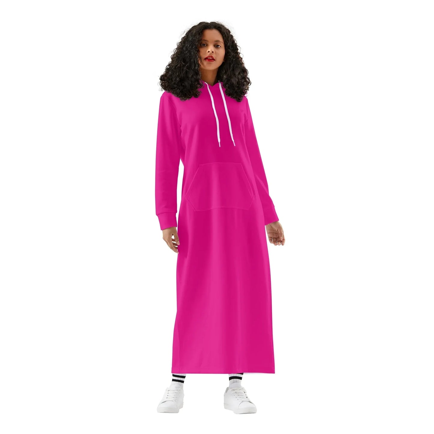 pinkes-bequemes-leichtes-hoodie-kleid-hoodiekleid-jlr-design-51553 - JLR Design