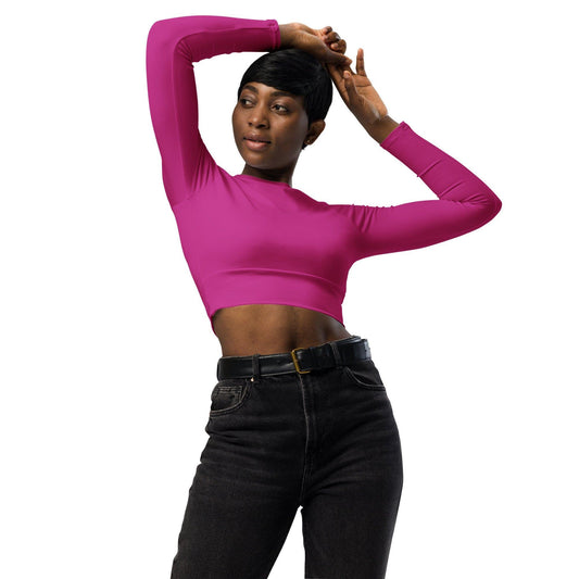 Pinkes Long Sleeve Damen Crop Top Long Sleeve Crop Top JLR Design