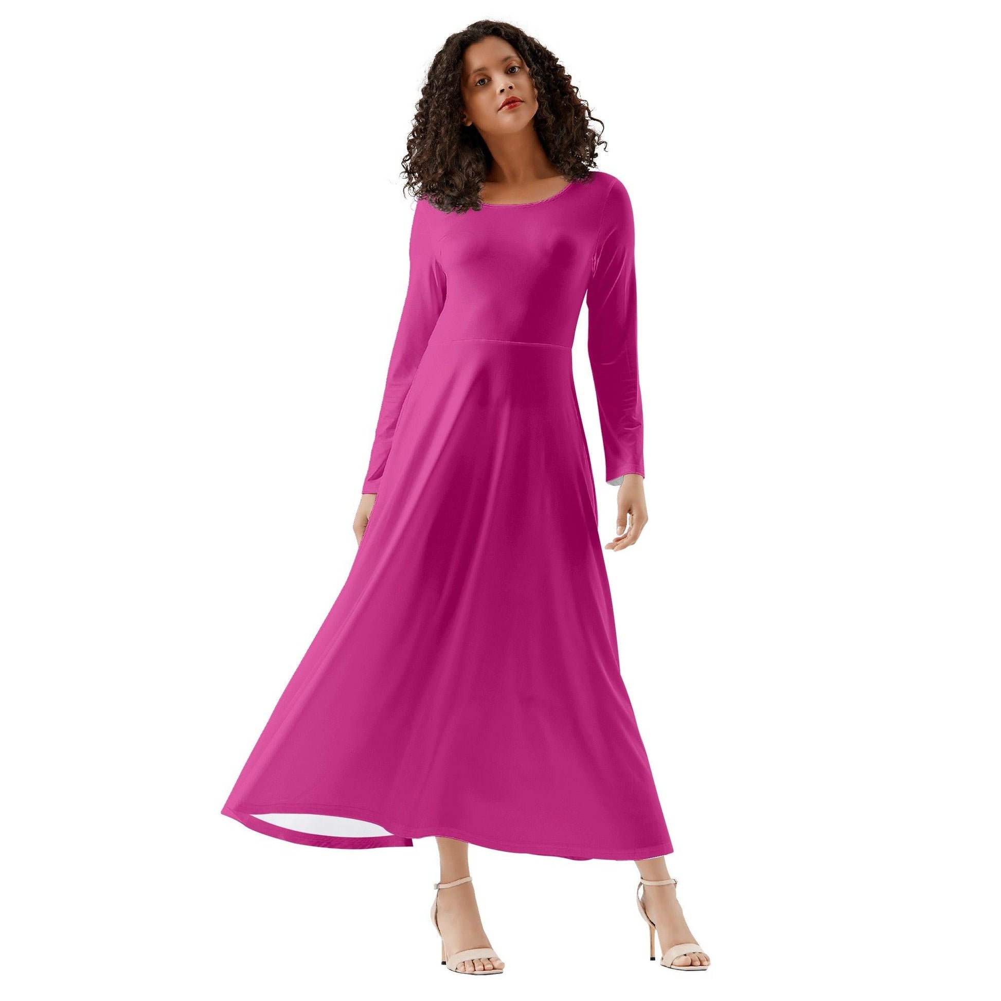 Pinkes Long Sleeve Dress Long Sleeve Dress 59.99 Dress, Long, Medium, Red, Sleeve, Violet JLR Design