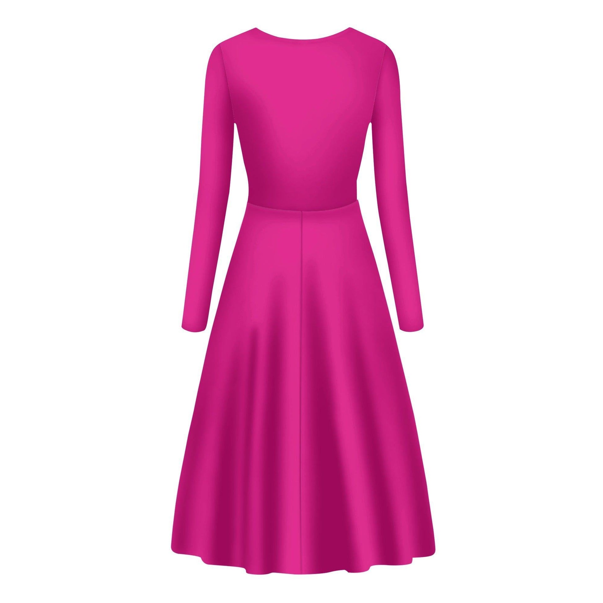 Pinkes Long Sleeve Dress Long Sleeve Dress 59.99 Dress, Long, Medium, Red, Sleeve, Violet JLR Design