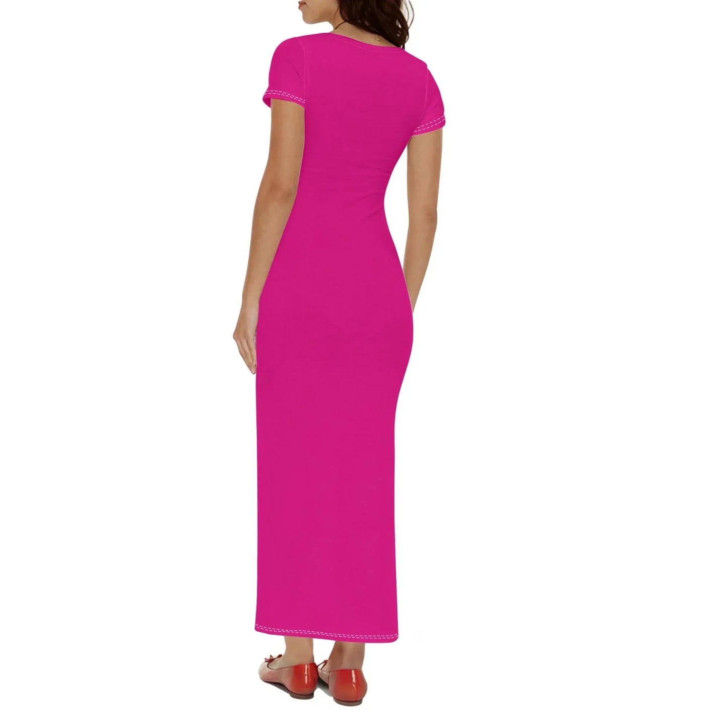 pinkes-short-sleeve-long-dress-long-dress-jlr-design-83346 - JLR Design