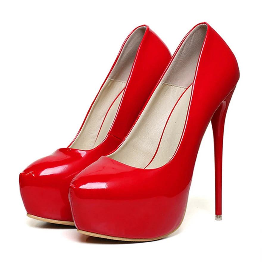 Plateau High Heels mit runder Spitze High Heels 84.99 Heels, High, Plateau, rot, schwarz, Weiß JLR Design