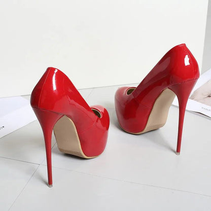 Plateau High Heels mit runder Spitze High Heels 84.99 Heels, High, Plateau, rot, schwarz, Weiß JLR Design