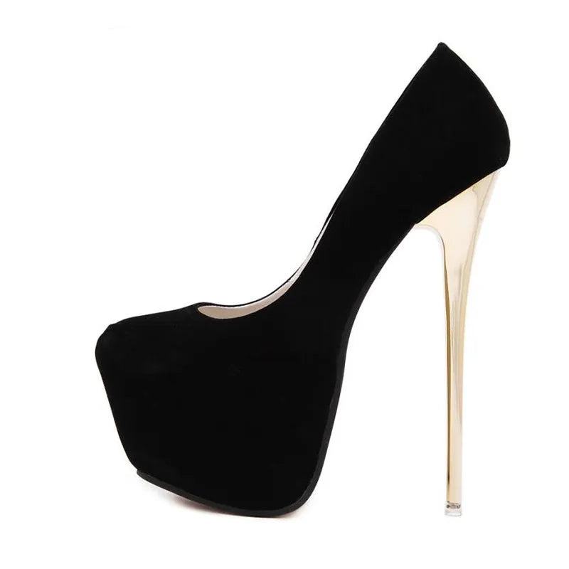 Plateau High Heels Pumps mit goldenen Absatz High Heels 62.99 Absatz, goldener, Heel, High, Plateau JLR Design