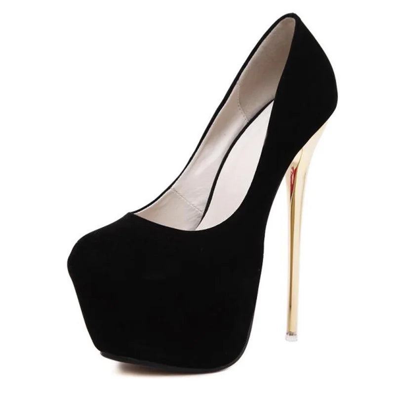 Plateau High Heels Pumps mit goldenen Absatz High Heels 62.99 Absatz, goldener, Heel, High, Plateau JLR Design