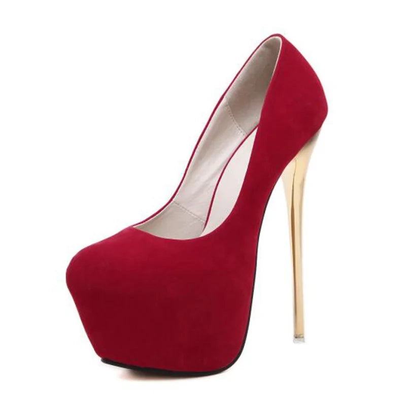 Plateau High Heels Pumps mit goldenen Absatz High Heels 62.99 Absatz, goldener, Heel, High, Plateau JLR Design