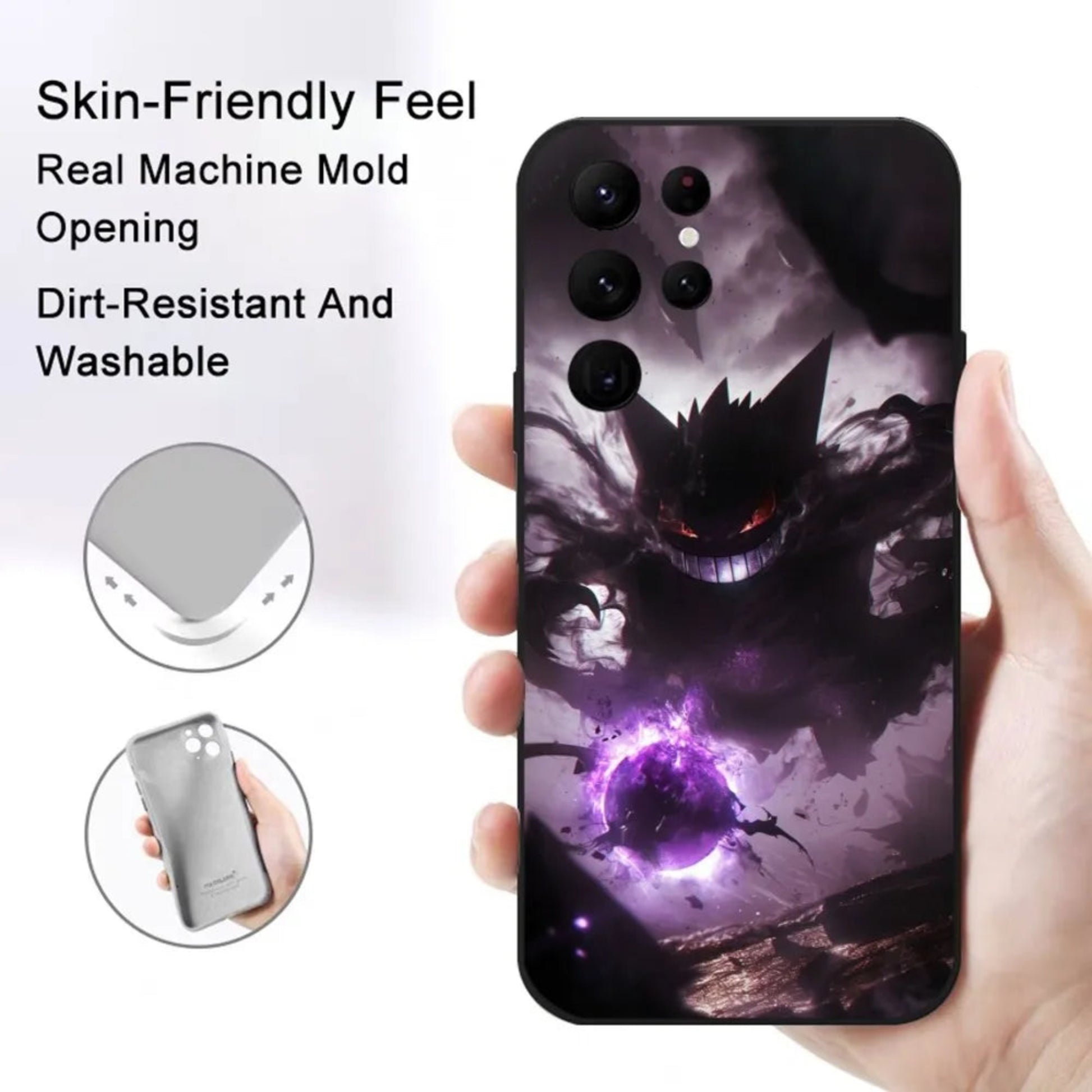 Pokemon Dark Gengar TPU Hülle für Samsung Galaxy S20 S21 S22 S23 S24 S25 5G/Plus/FE/Ultra Handyhülle JLR Design