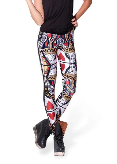 Poker Queen Card Damen Leggings Leggings JLR Design